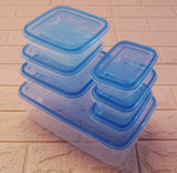 Modern Pack Of 7pcs Small-Size Thumb lock Food Keeper Container Set (Random Colors)