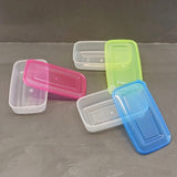 Gift Box 6pcs Small Size Plastic Rectangle Shape Storage Bowl Set(Multiple Colour Will be Sent)