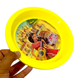 New Design Kids' Round Shape Small-Size Snack Plastic Plate (Multiple Colours Will be Sent)