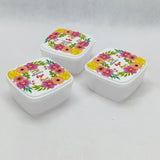 Fresh Pack of 3pcs Small Size Transparent Plastic Square Shape Storage Bowl Set