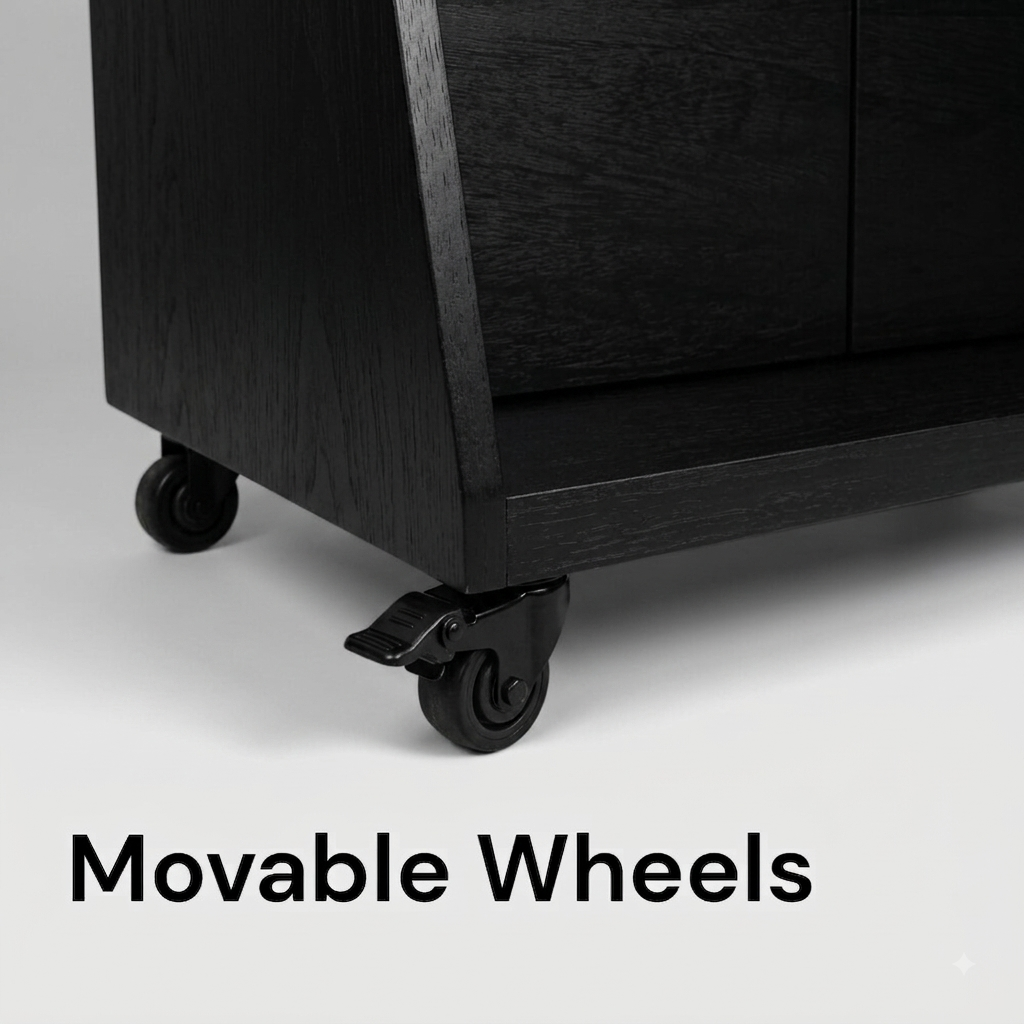 Movable Sewing Machine Table With Wheels Drawer & Storage