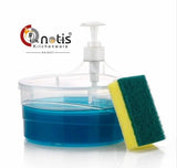 Kitchen Liquid Dishwashing Soap Dispenser With Scrub Container