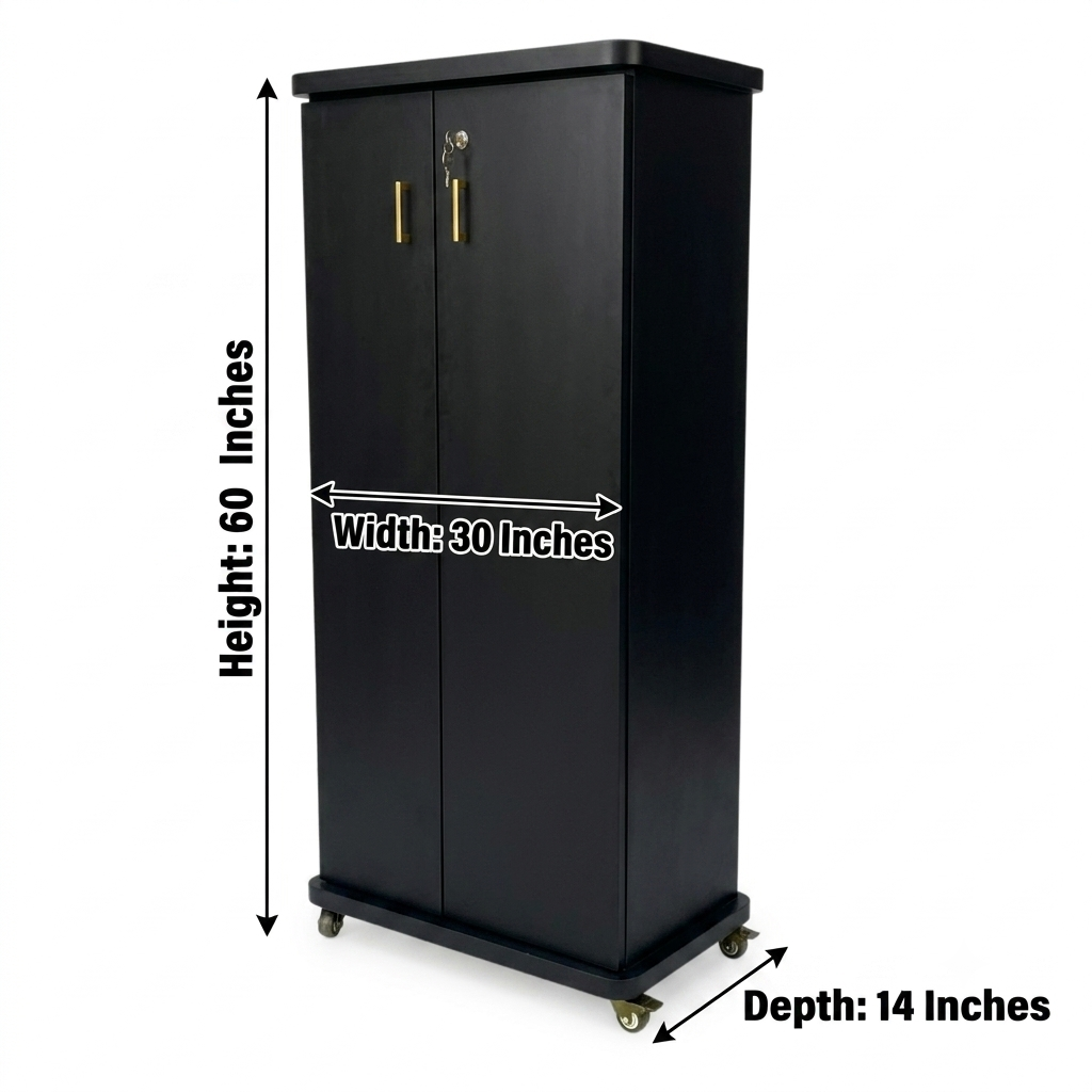 Movable Wheels Storage Cupboard Rack With Removable Adjustable Shelves