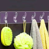 Sticky  Plastic Hanger 6 Hooks Used For Multi Purpose