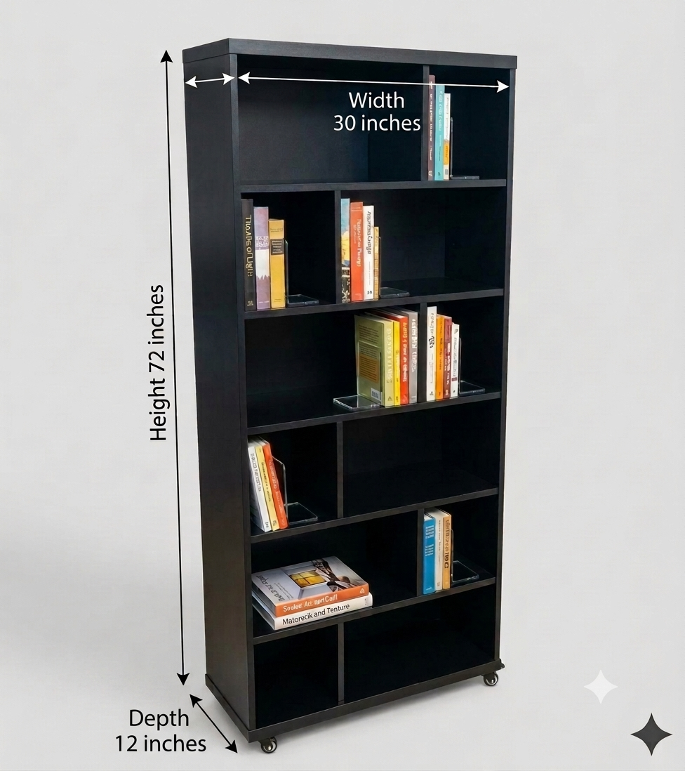 Books & Lounge Organizer Space Saving Storage Rack With Movable Wheels