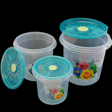 Pretty Neat 5pcs Airtight Multi-Purpose Plastic Grains, Staples & Snack Storage Jar Set(Random Colors Will be sent)