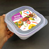 Pretty Neat Pack Of 3pcs Square Medium-Size Plastic Food Storage Bowl Set(Random Colors Will be sent)