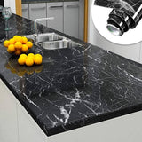 Sticky Self-Adhesive Marble Black Design Sheet Roll Sticker Paper ( 60cm X 2-Metre Size )