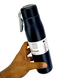Fashion Stainless Steel 500ml Water Bottle Hot & Cool With Straw( Random Colors Will Be Sent )