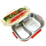 Pro Stainless Steel Insulated 2 Grid Lunch Box (Random Characters Will be Sent)