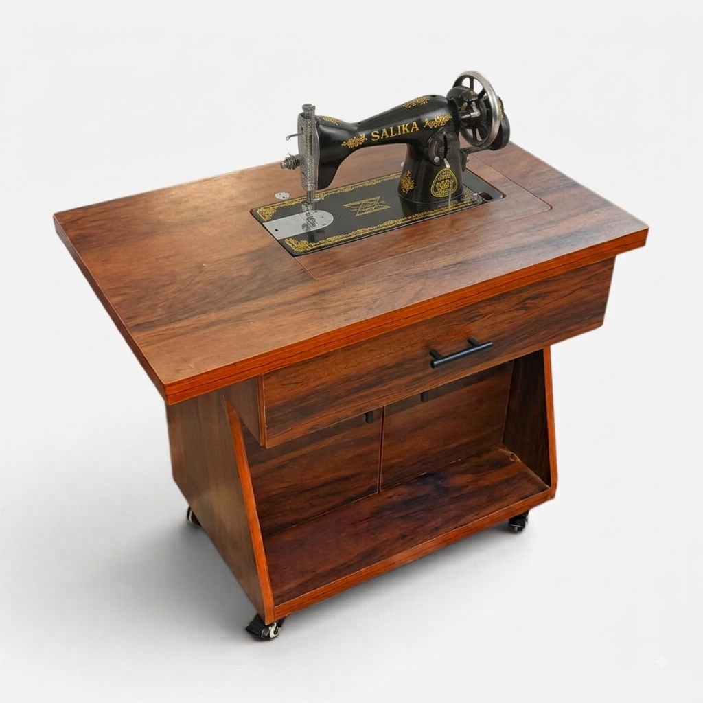 Movable Sewing Machine Table With Wheels Drawer & Storage