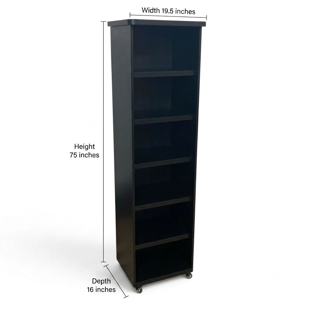 Movable Wheels Storage Cupboard Rack With Removable & Adjustable Shelves