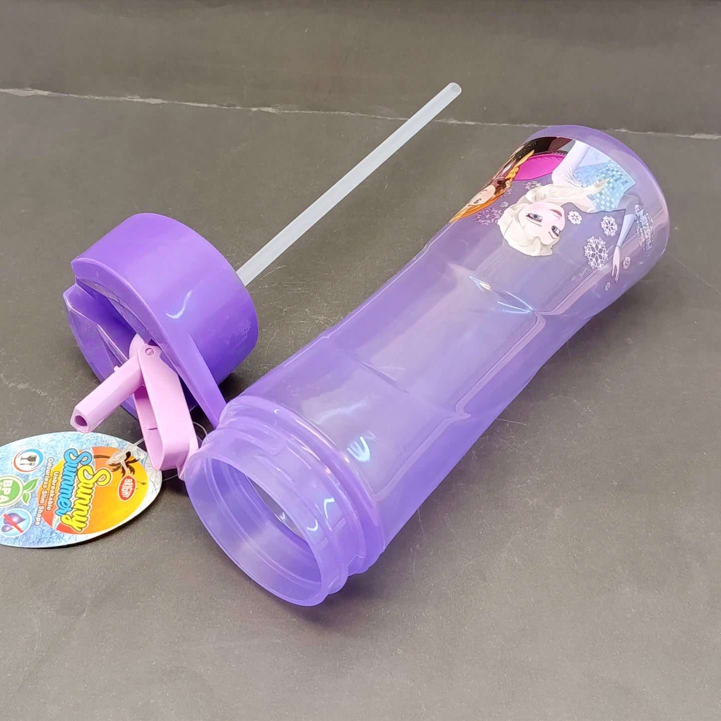 Sunny Summer 650ml  Transparent Plastic Water Bottle ( Random COLORS Will Be Sent )