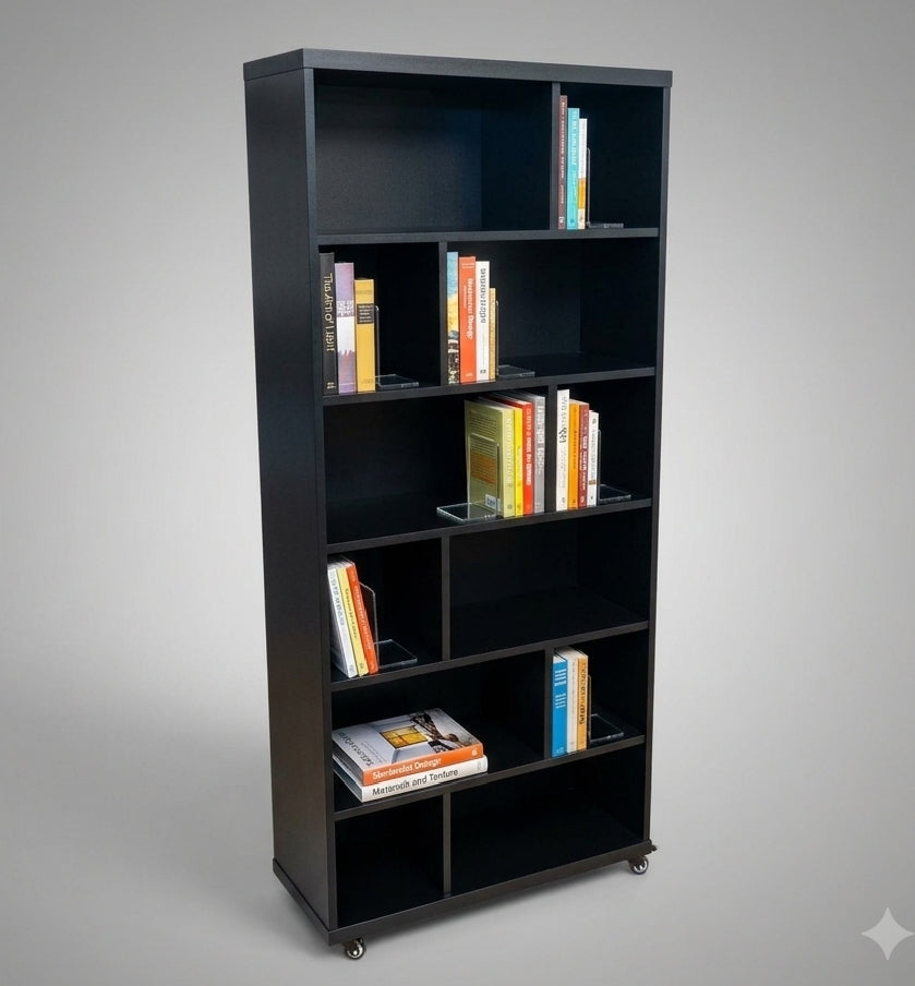 Books & Lounge Organizer Space Saving Storage Rack With Movable Wheels