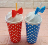 Kids' 480ml Plastic Glass With Straw ( Random Colors Will Be Sent )