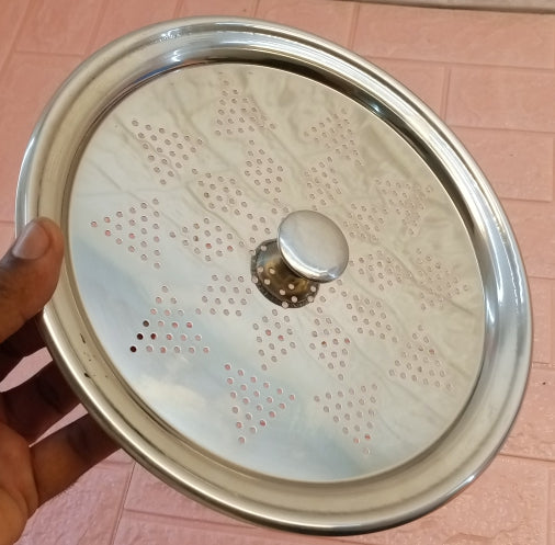 Stainless Steel Small-Size 9-Inches Milk & Pot Top Strainer LID To Protect From Bugs ( Doodh Jali )