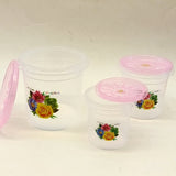 Pretty Neat 3pcs Airtight Multi-Purpose Plastic Grains, Staples & Snack Storage Jar Set(Random Colors Will be sent)