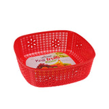 Lavena Pack Of 3pcs Plastic Square  Shape Fruit Basket (Random Colors Will Be Sent)