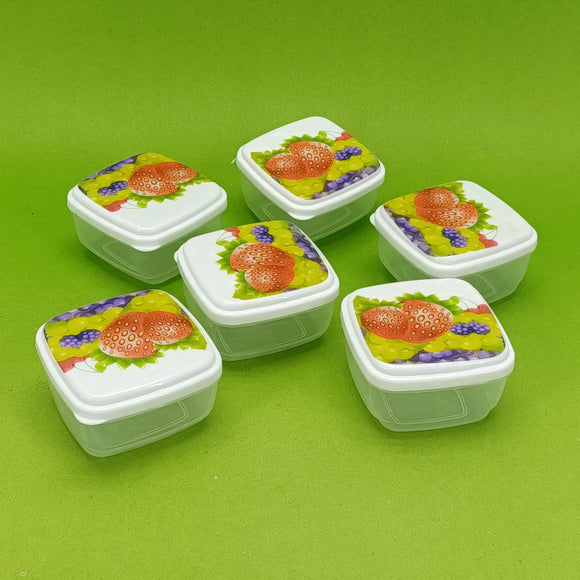 Fresh Pack of 6pcs mini Boxes Transparent Plastic Square Shape Storage mini Bowl Set