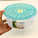 Pretty Neat 3pcs Plastic Round Shape Large Size Storage Bowl Set With Air Tight Lid(Random Colors Will be sent)