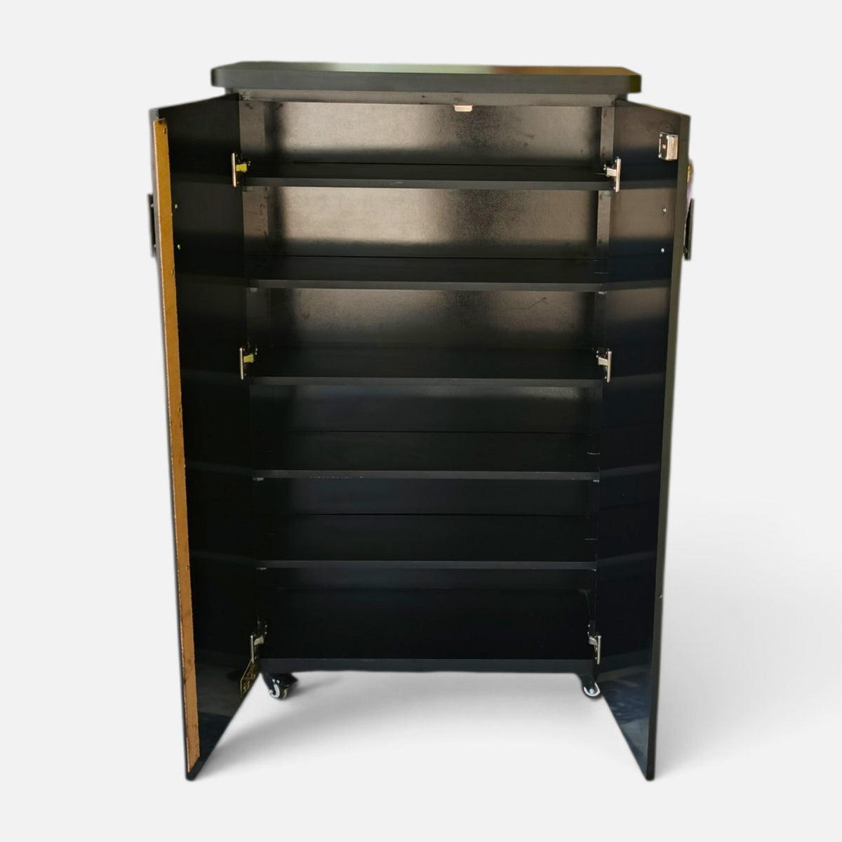 Movable Wheels Storage Cupboard Rack With Removable Adjustable Shelves