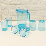 7Pcs Pretty Neat Acrylic Plastic Jug & Glass Water Set(Random Colors Will be sent)