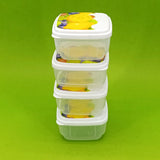 Fresh Pack of 4pcs Small Size Air-Tight Transparent Plastic Round Storage Bowl Set