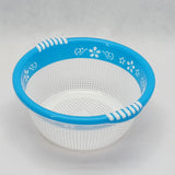 Modern Round Shape Small Size Drain Plastic Basket (Random Colors Will be sent