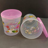 Omega Fresh Printed 500ml 2Pcs Plastic Food Storage jar ( Random Color Will be Sent )