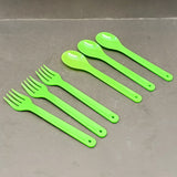 Appollo Plastic Pack Of 6pcs Spoon and Fork Spoon Set (Random Colors Will be sent)