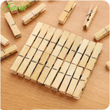 Bamboo Wooden Pack Of 20pcs Medium Size Cloth Pegs Clips