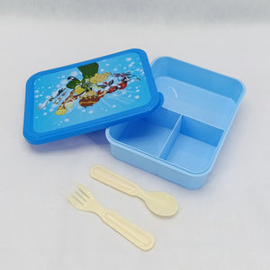 Bright Flat Kids' Plastic Lunch Box With Portions