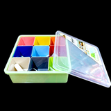 Elegant Smart Multi-Function Square Shape 9-Section Plastic Spices Organizer Masala & Dry-Fruit Box
