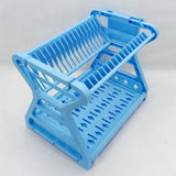 Classic Kitchen Plastic 2-Layer Dishes & Plates Organizing Rack (Random Colors Will be sent)