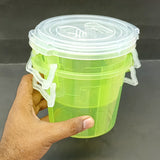 2pcs Appollo Medium Size Handy Plastic Container Jar With Side Locks ( Random Colors will be sent)