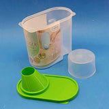 Kitchen Dispenser Space Saving 1.5-Litres Plastic  Sealed Grain Storage Jar ( Random Colors Will Be Sent)
