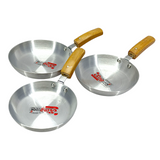 King Cook 3pcs Small & Medium Size Silver Fry Pan Set.