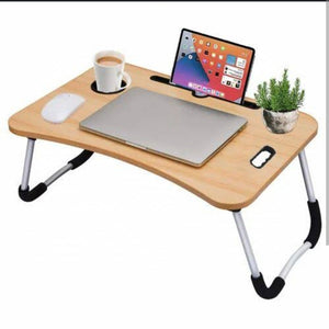 Beige Color Multi-Purpose Wooden Foldable Laptop Desk Table