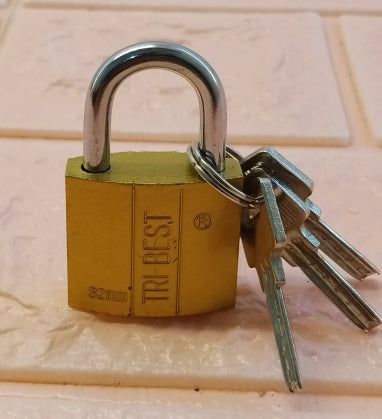 Tri-Best Metal 32mm Small-Size Lock With ( 3-Keys )