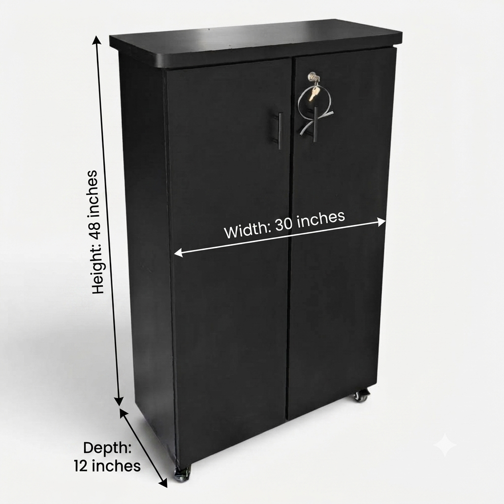 Movable Wheels Storage Cupboard Rack With Removable Adjustable Shelves
