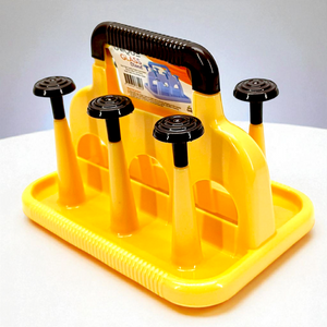 Unique Plastic Glass Stand 6-Placements (Random Colors Will be Sent)
