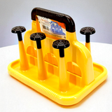 Unique Plastic Glass Stand 6-Placements (Random Colors Will be Sent)