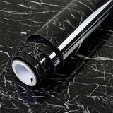Sticky Self-Adhesive Marble Black Design Sheet Roll Sticker Paper ( 60cm X 2-Metre Size )