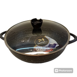 Master Pan Super Strong Non-Stick 30Cm Karahi With Glass Lid