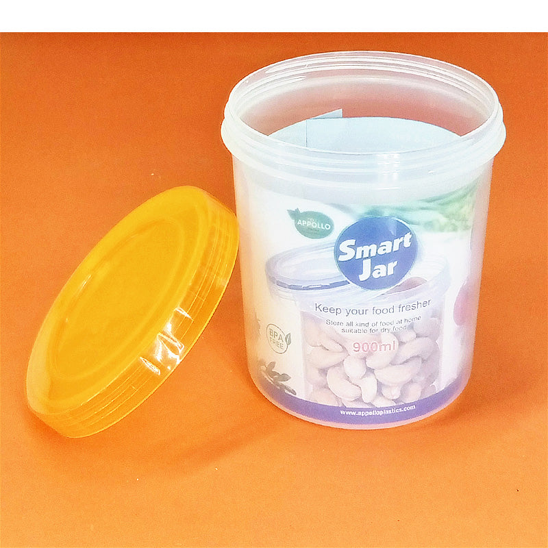 Appollo 900ml Small Size Smart Plastic Jar ( Random Colors Will Be Sent)