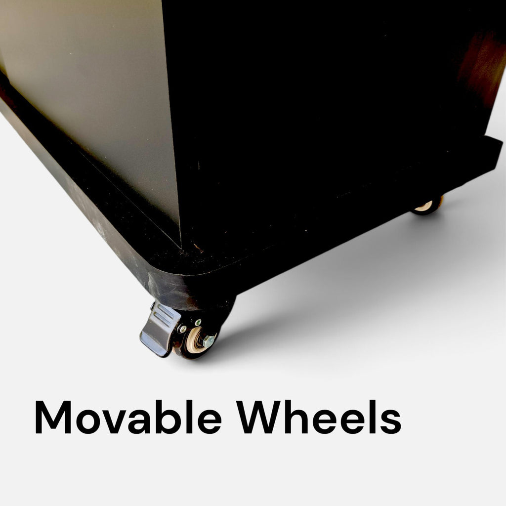 Movable Wheels Storage Cupboard Rack With Removable Adjustable Shelves