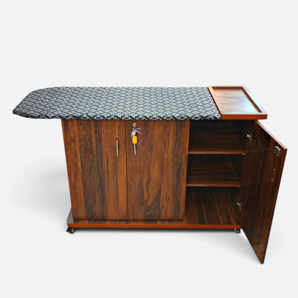 Large Size Iron Stand With Movable Wheels & Cabinet Space
