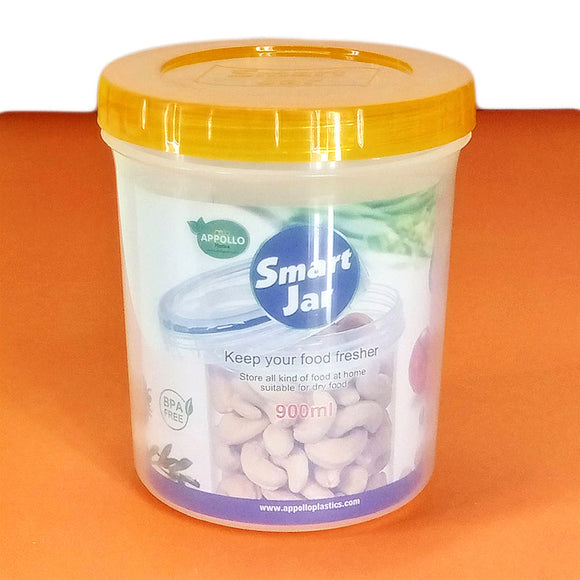 Appollo 900ml Small Size Smart Plastic Jar ( Random Colors Will Be Sent)