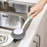 Dish-Washing Removable Re-Usable Stainless Steel Wire Sponge Handle Holder ( Random Colors Will Be Sent)