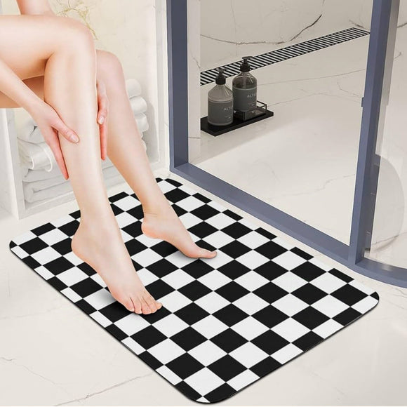 Super Absorbent Square Shape Rubber Anti slip Door Washroom Mat (Random Colors Will Be Sent)